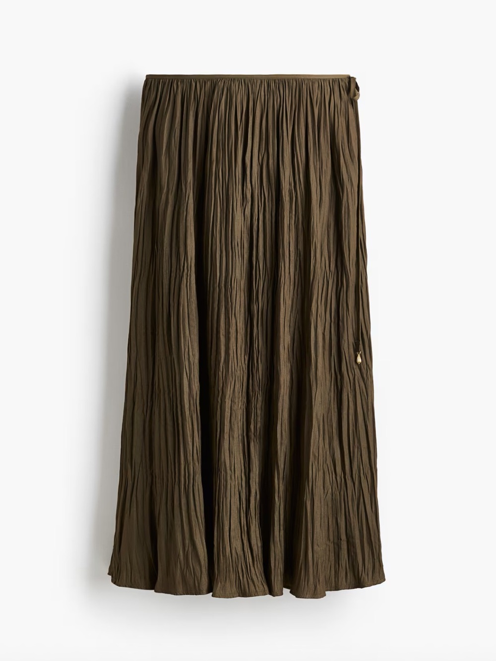 Olive Crinkle Skirt - Women